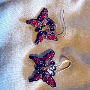 Butterfly dangling earrings